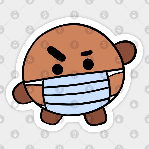 Masked BT21 Shooky Sticker by Oricca